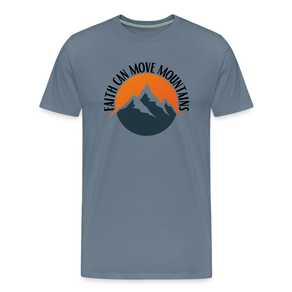 Faith can move mountains - Men's Premium T-Shirt - steel blue