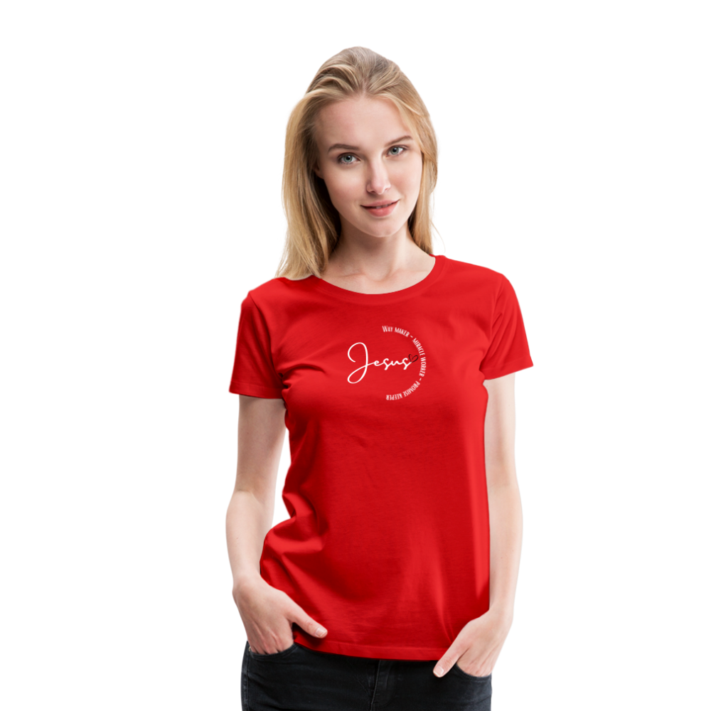 Jesus Way Maker - Women’s Premium T-Shirt - red