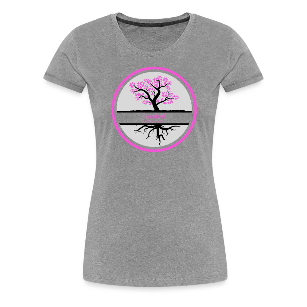 Pink Rooted - Women’s Premium T-Shirt - heather gray