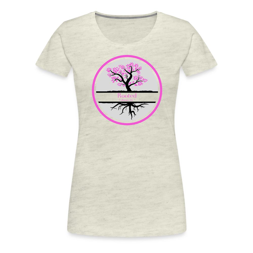 Pink Rooted - Women’s Premium T-Shirt - heather oatmeal
