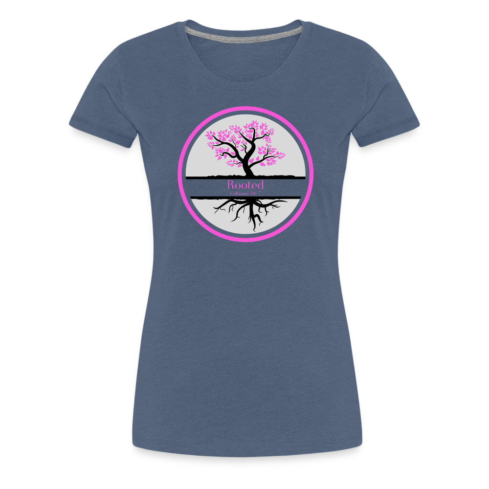 Pink Rooted - Women’s Premium T-Shirt - heather blue