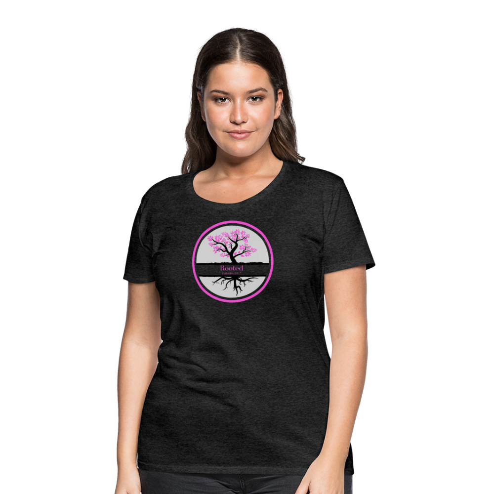 Pink Rooted - Women’s Premium T-Shirt - charcoal grey